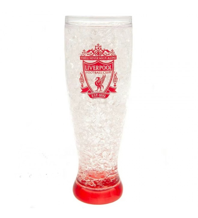Liverpool FC Slim Freezer Pint Glass - Clear/Red
